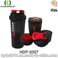 500ml BPA gratis botella de la coctelera de araña plástico, botella de la coctelera del plástico de la proteína (HDP-0307)